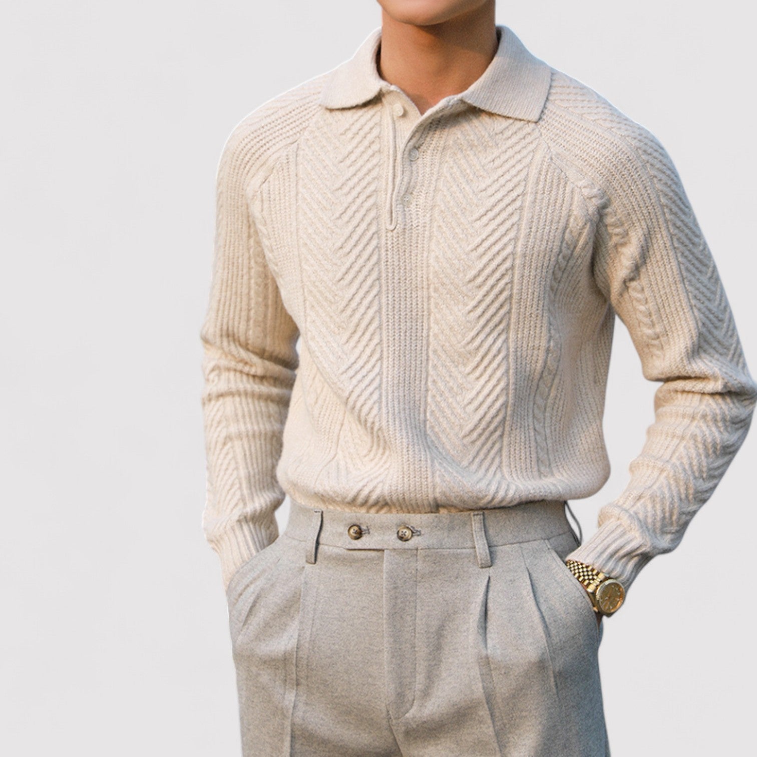 Lorenzi & Montague | The Vellor Cable Knit Polo