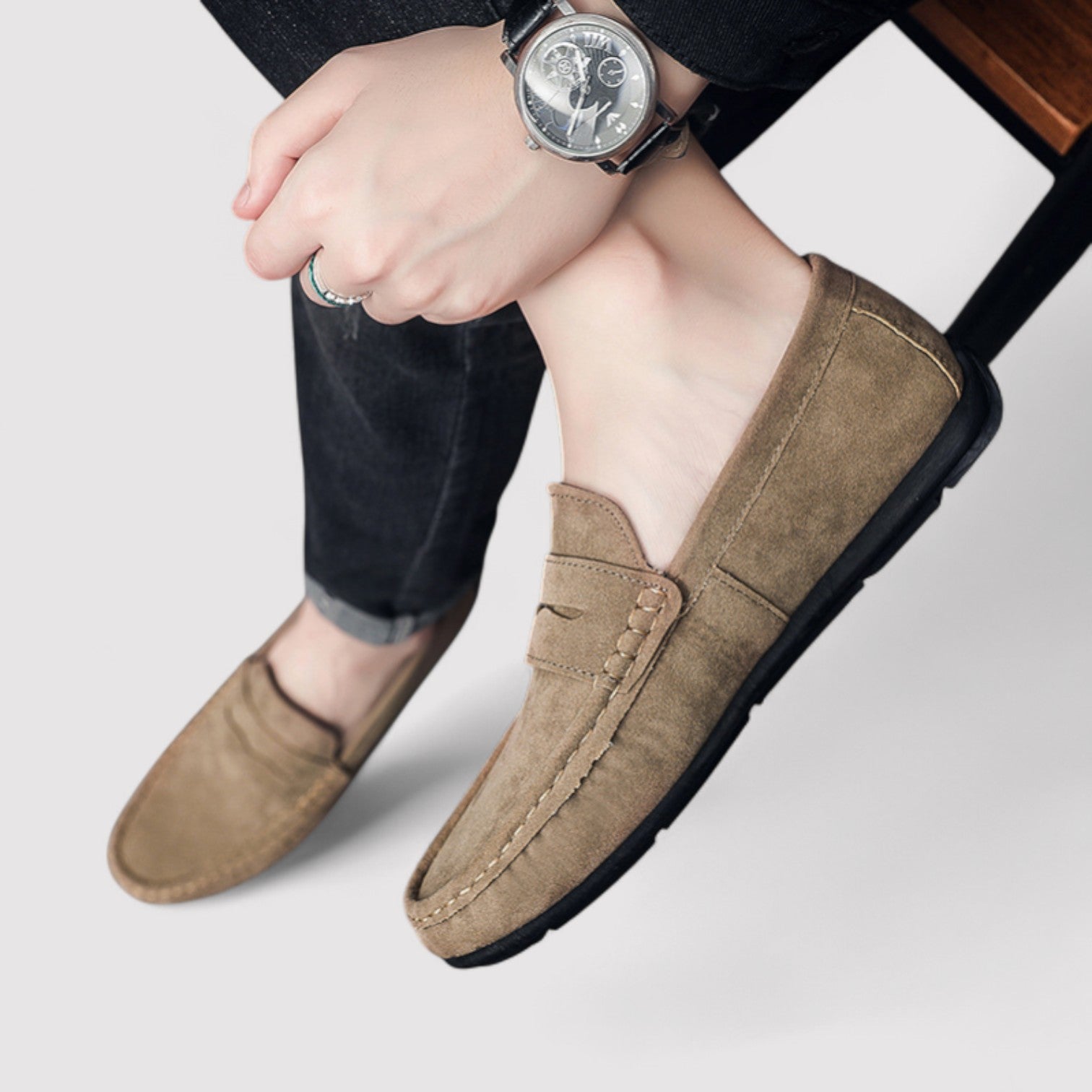 Lorenzi & Montague | The Fabrizzio – Suede Penny Loafers