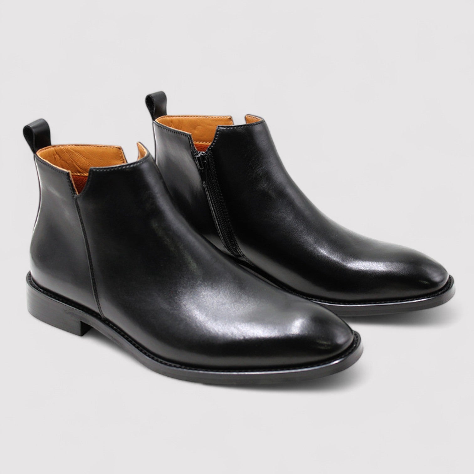 Lorenzi & Montague | The Alaric – Leather Zip Chelsea Boots
