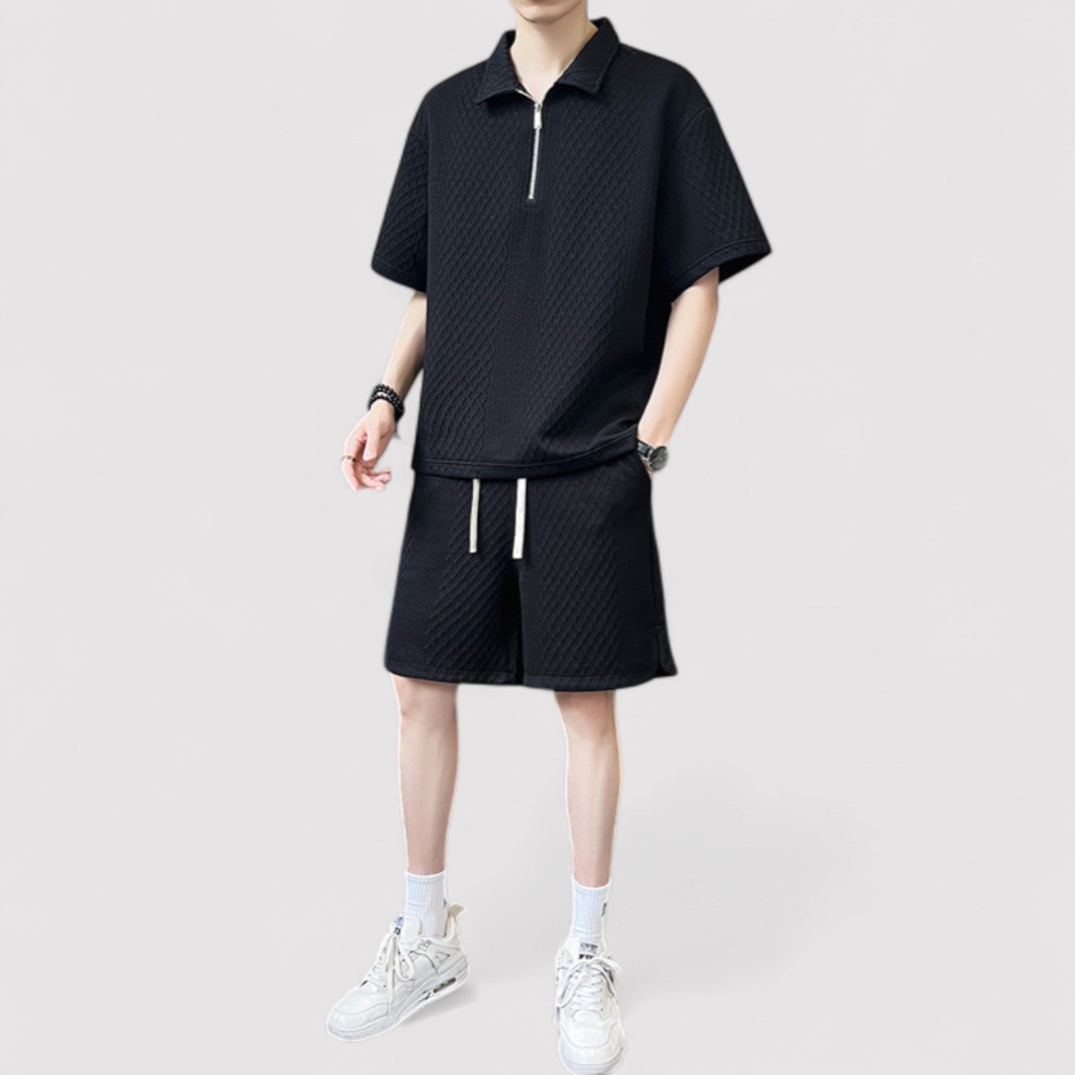 Lorenzi & Montague | The Calvino – Textured Polo Short Set