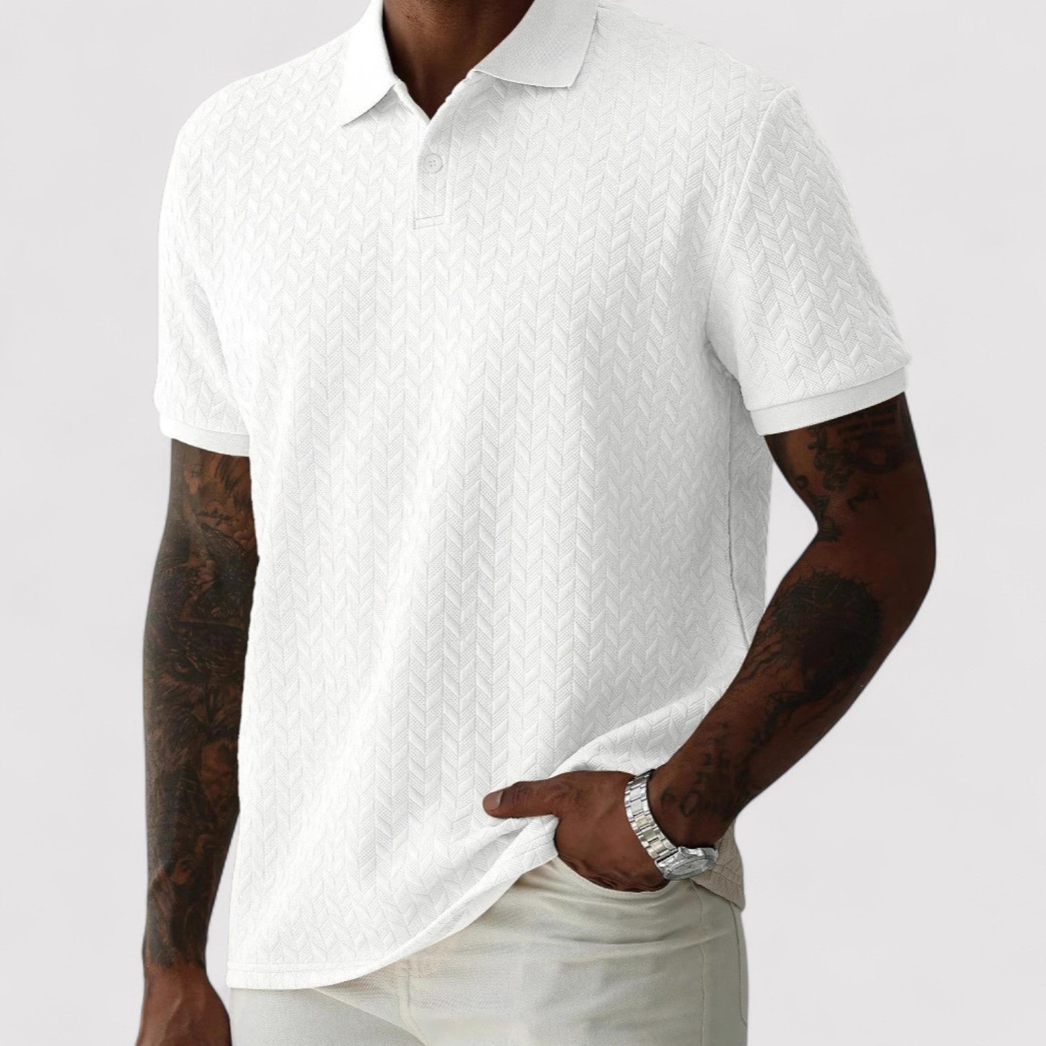 Lorenzi & Montague | The Giulietto – Men’s Textured Polo Shirt