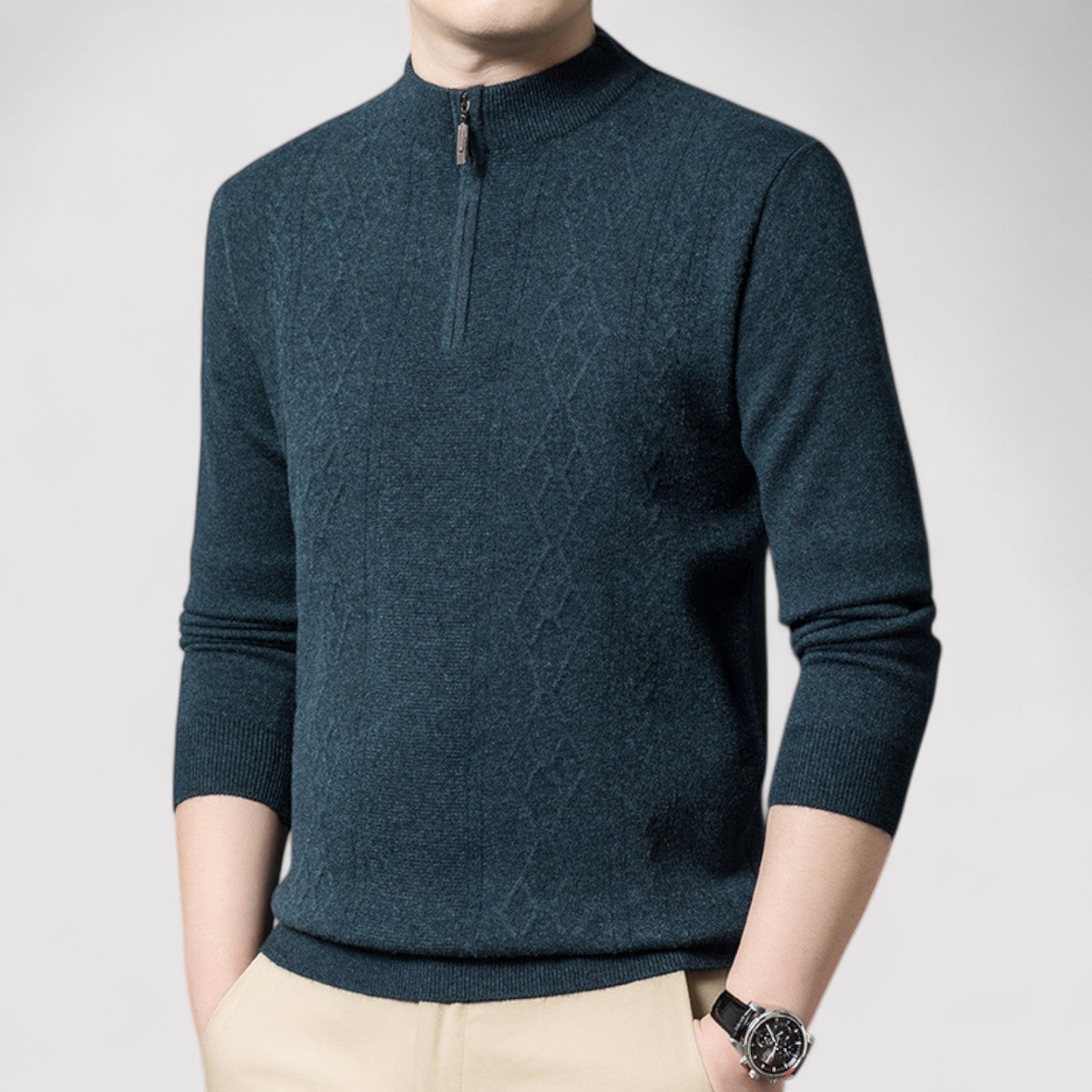 Lorenzi & Montague | The Roberto – Half-Zip Wool Sweater