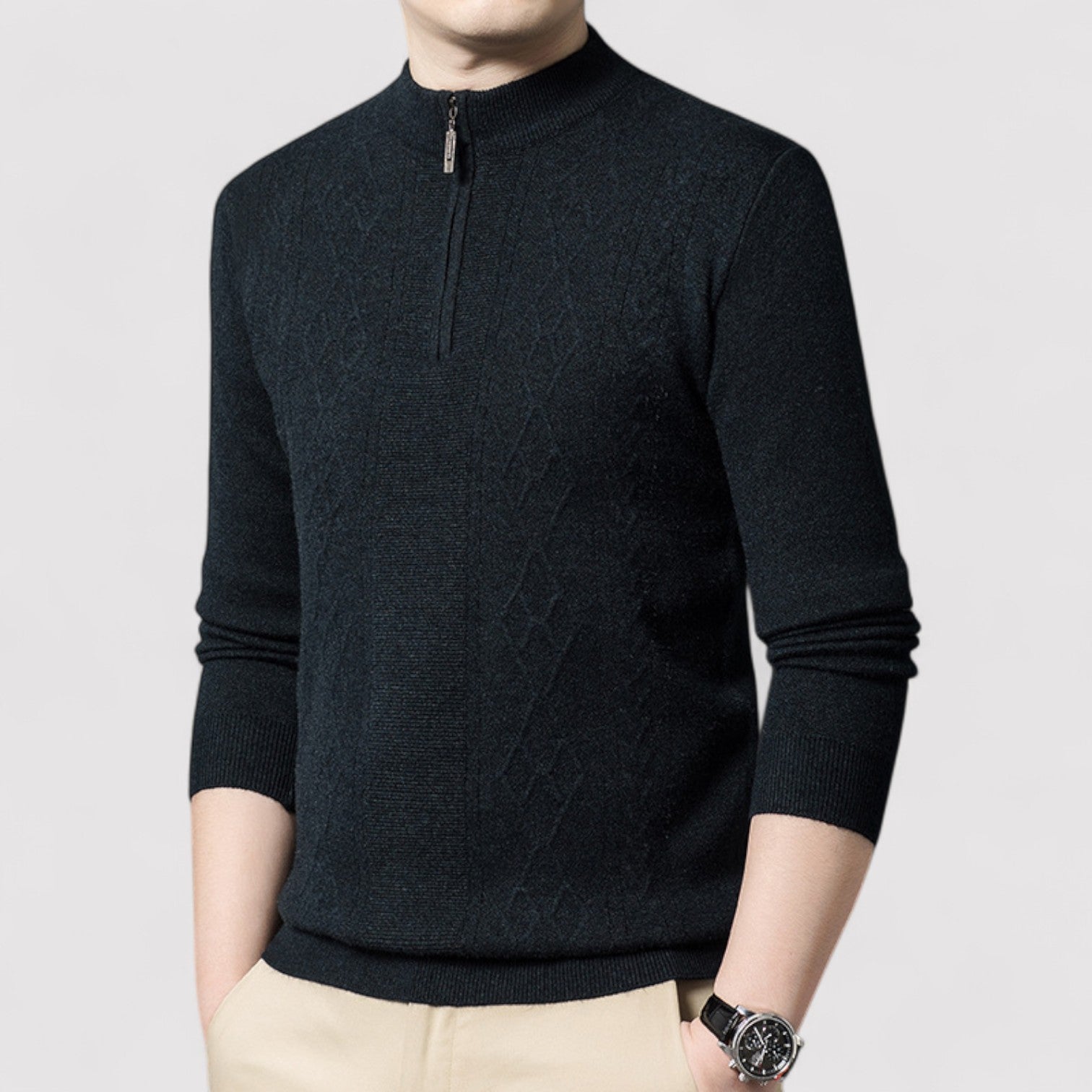 Lorenzi & Montague | The Roberto – Half-Zip Wool Sweater