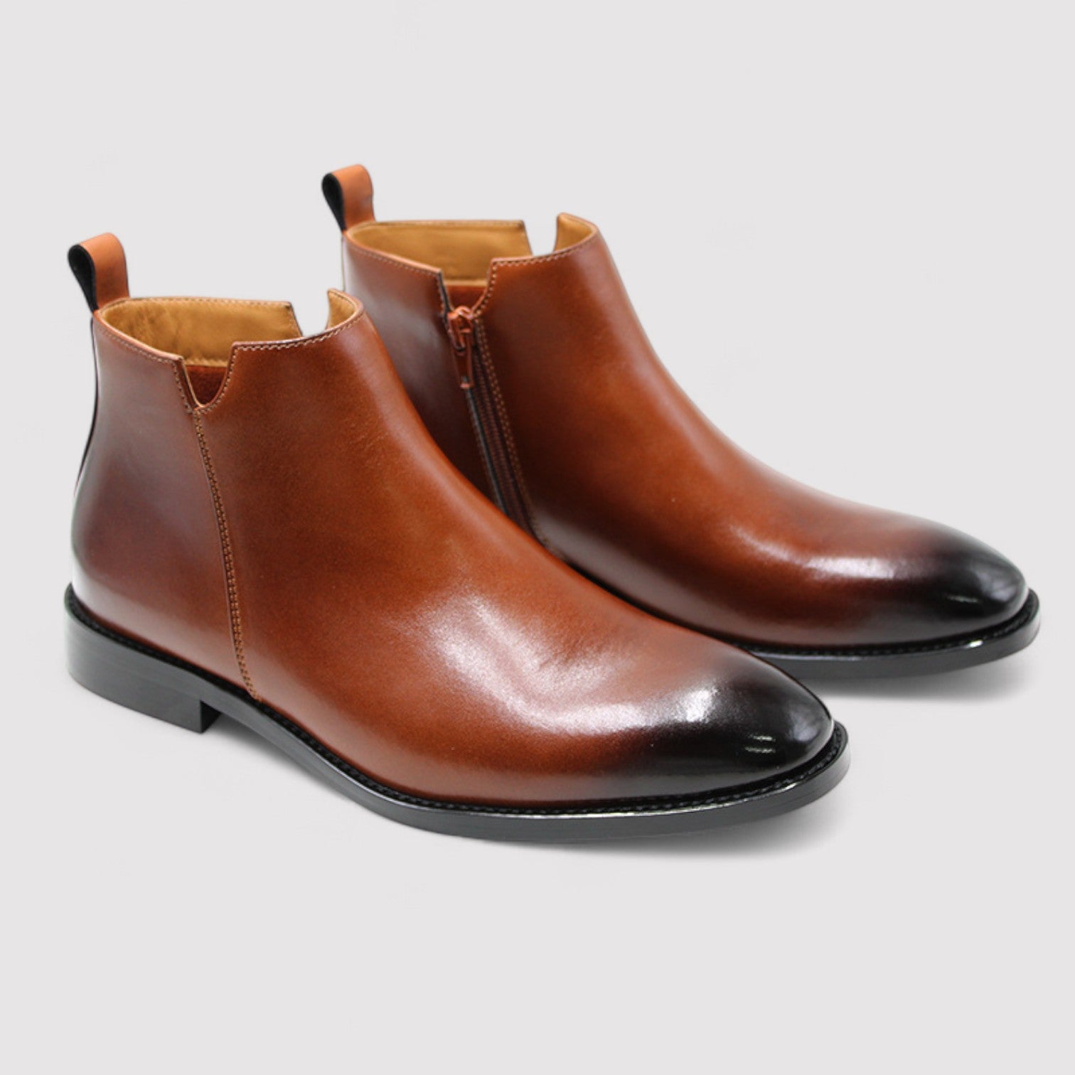 Lorenzi & Montague | The Alaric – Leather Zip Chelsea Boots