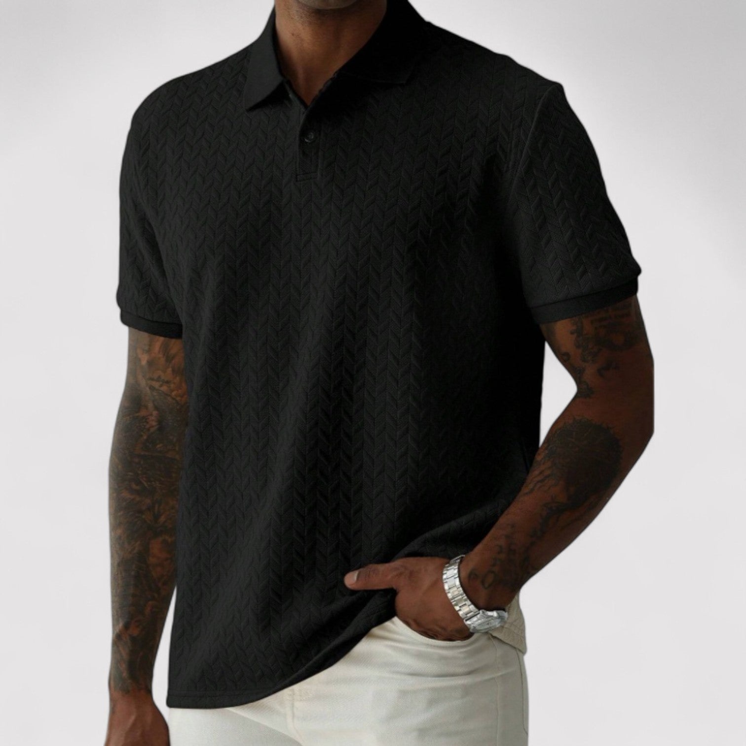 Lorenzi & Montague | The Giulietto – Men’s Textured Polo Shirt