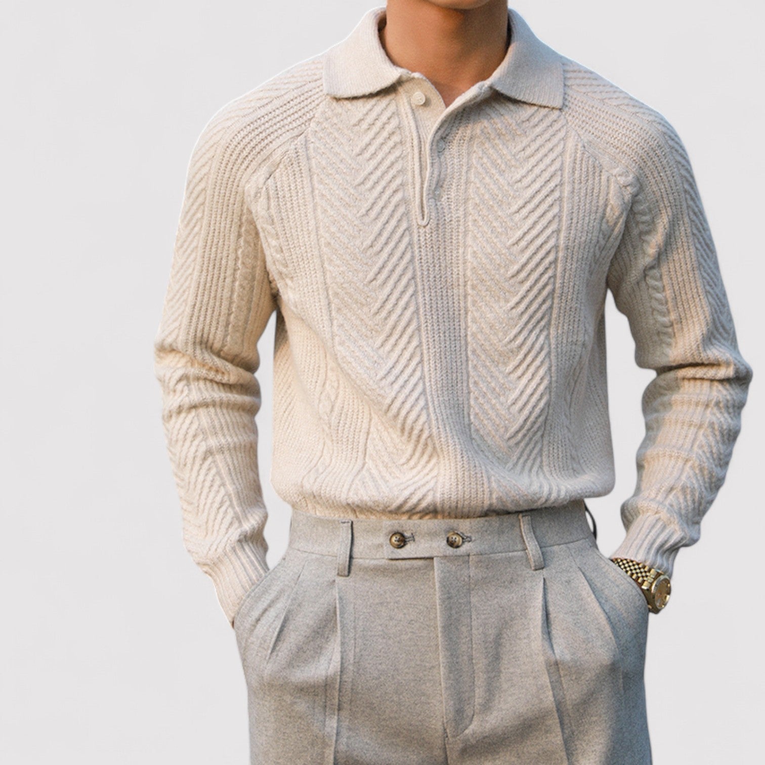 Lorenzi & Montague | The Vellor Cable Knit Polo