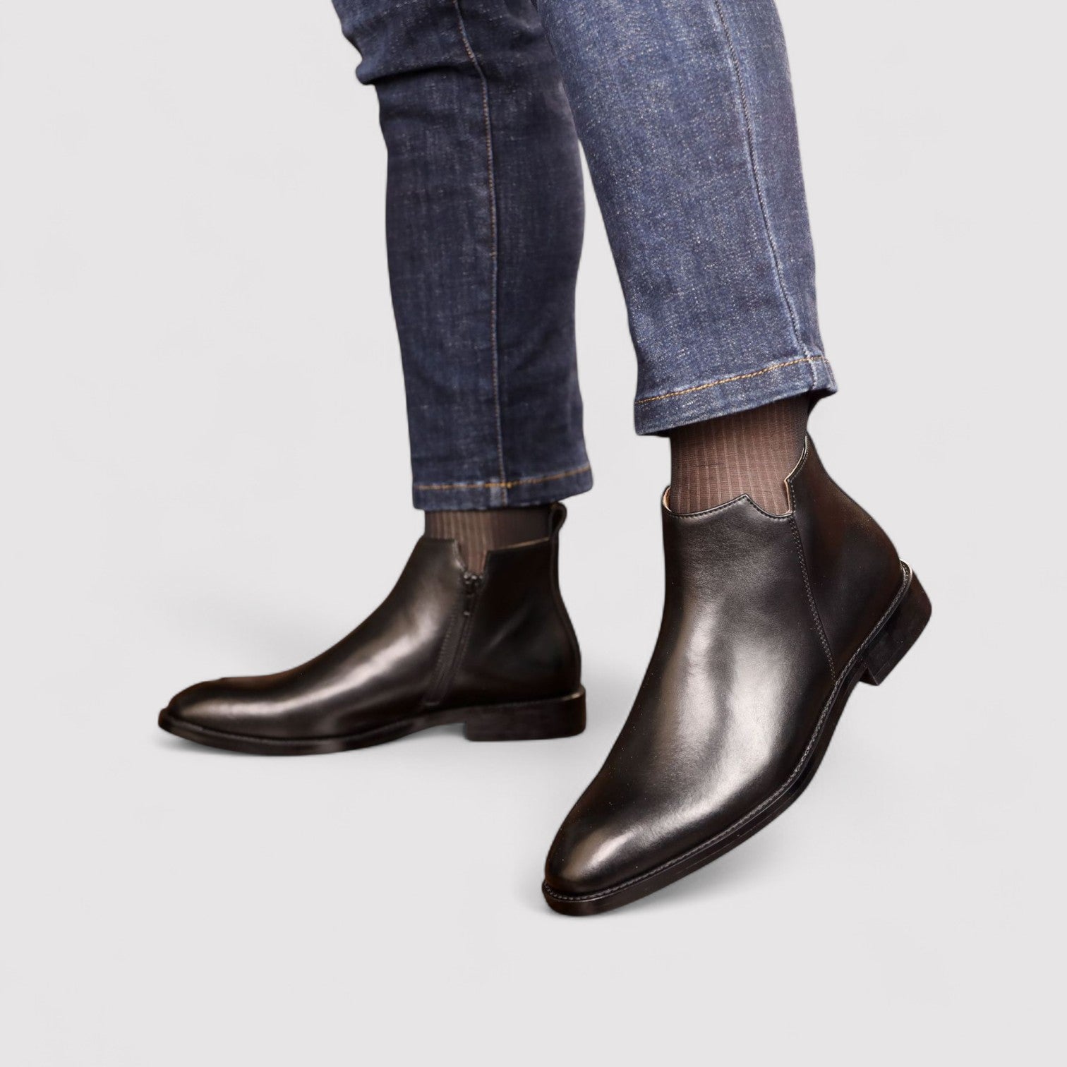 Lorenzi & Montague | The Alaric – Leather Zip Chelsea Boots