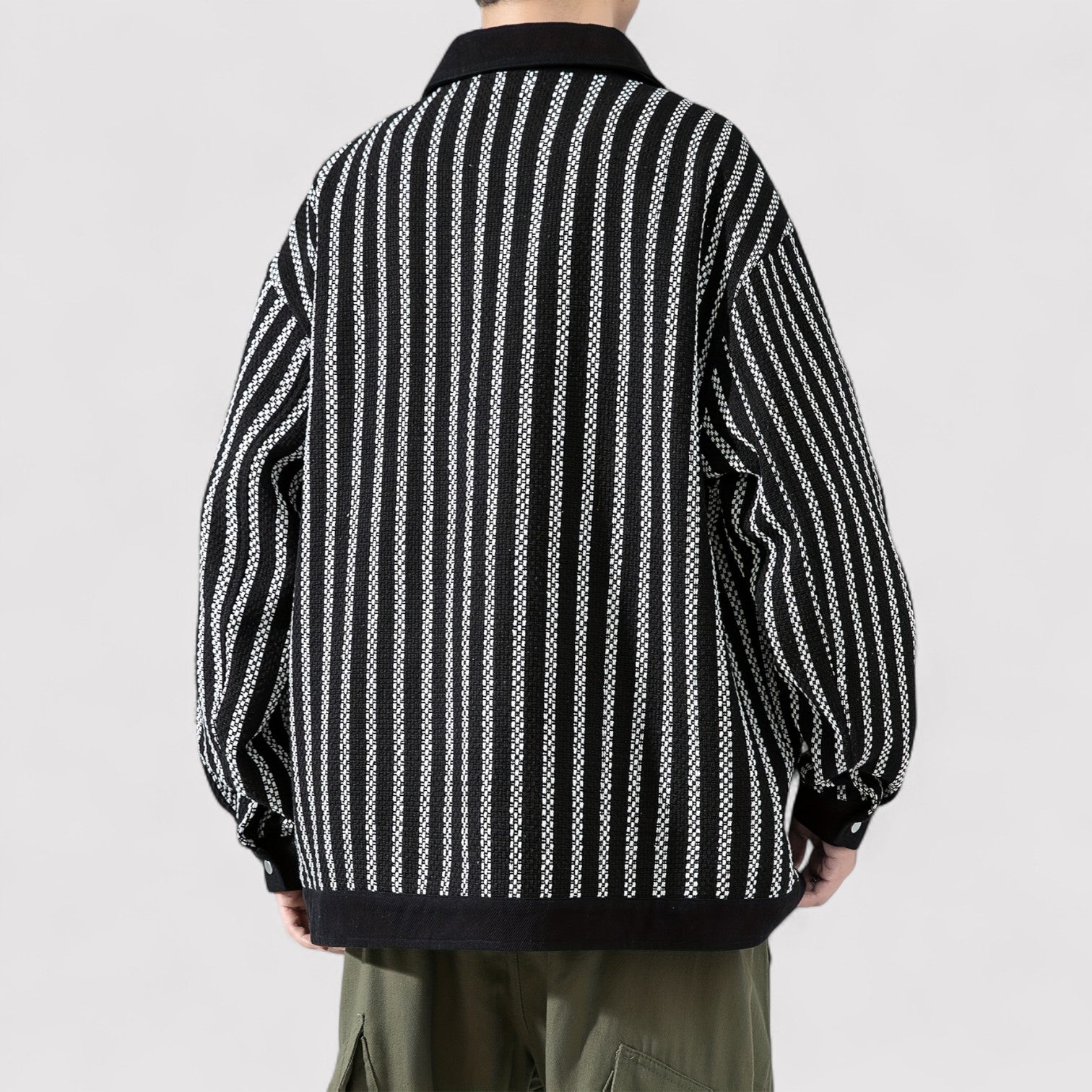 Lorenzi & Montague | The Gianni – Striped Button-Up Bomber