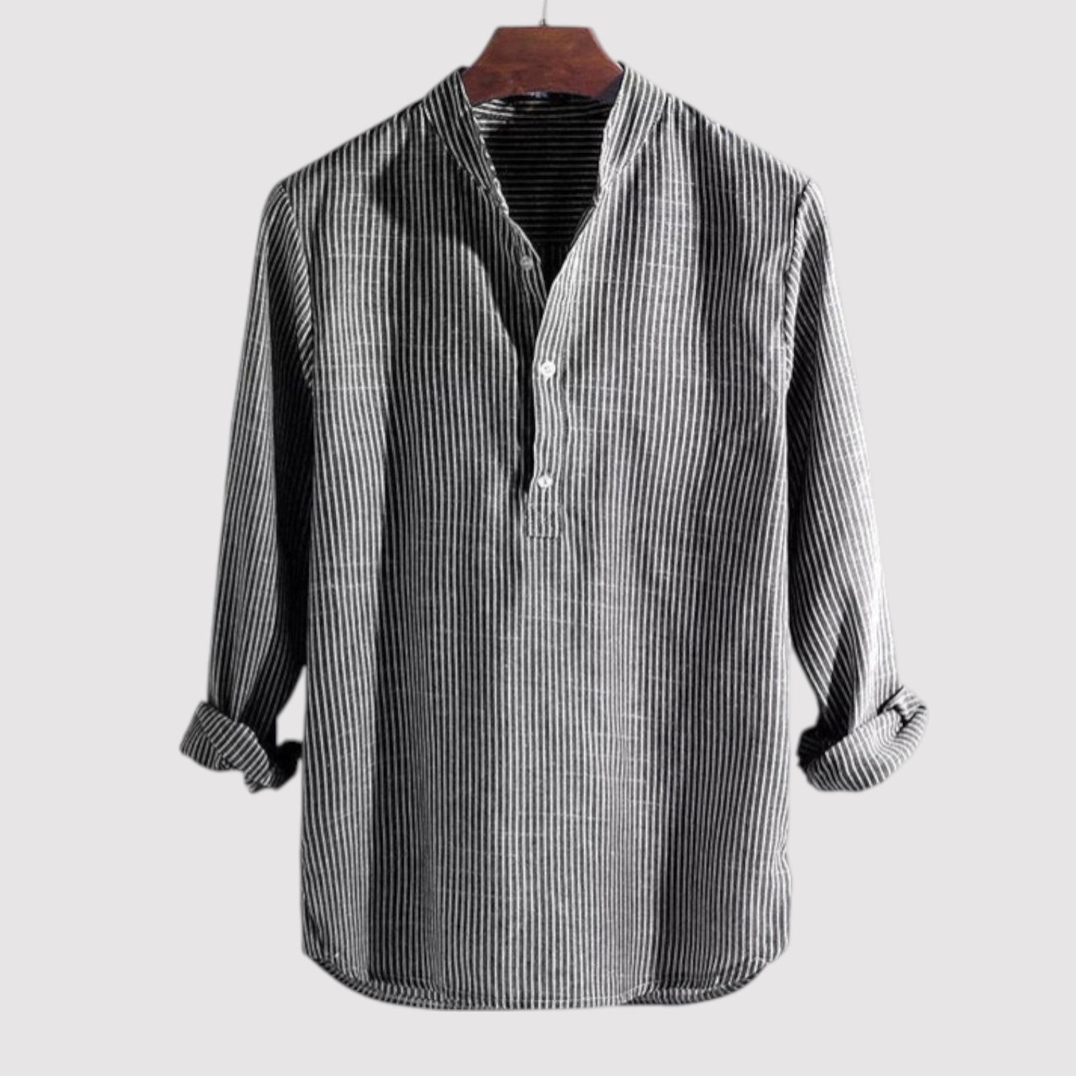 Lorenzi & Montague | The James – Linen Blend Henley Shirt