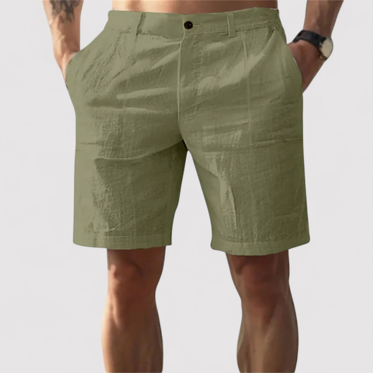 Lorenzi & Montague | The Maurizio – Wide-Leg Linen Shorts