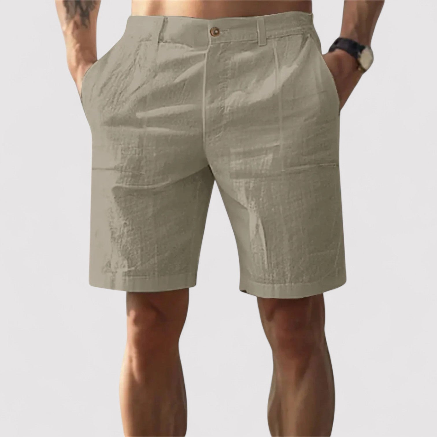 Lorenzi & Montague | The Maurizio – Wide-Leg Linen Shorts