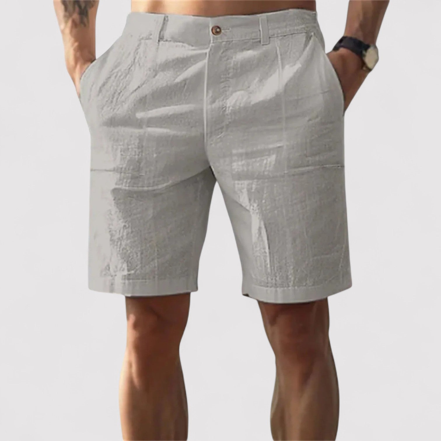Lorenzi & Montague | The Maurizio – Wide-Leg Linen Shorts