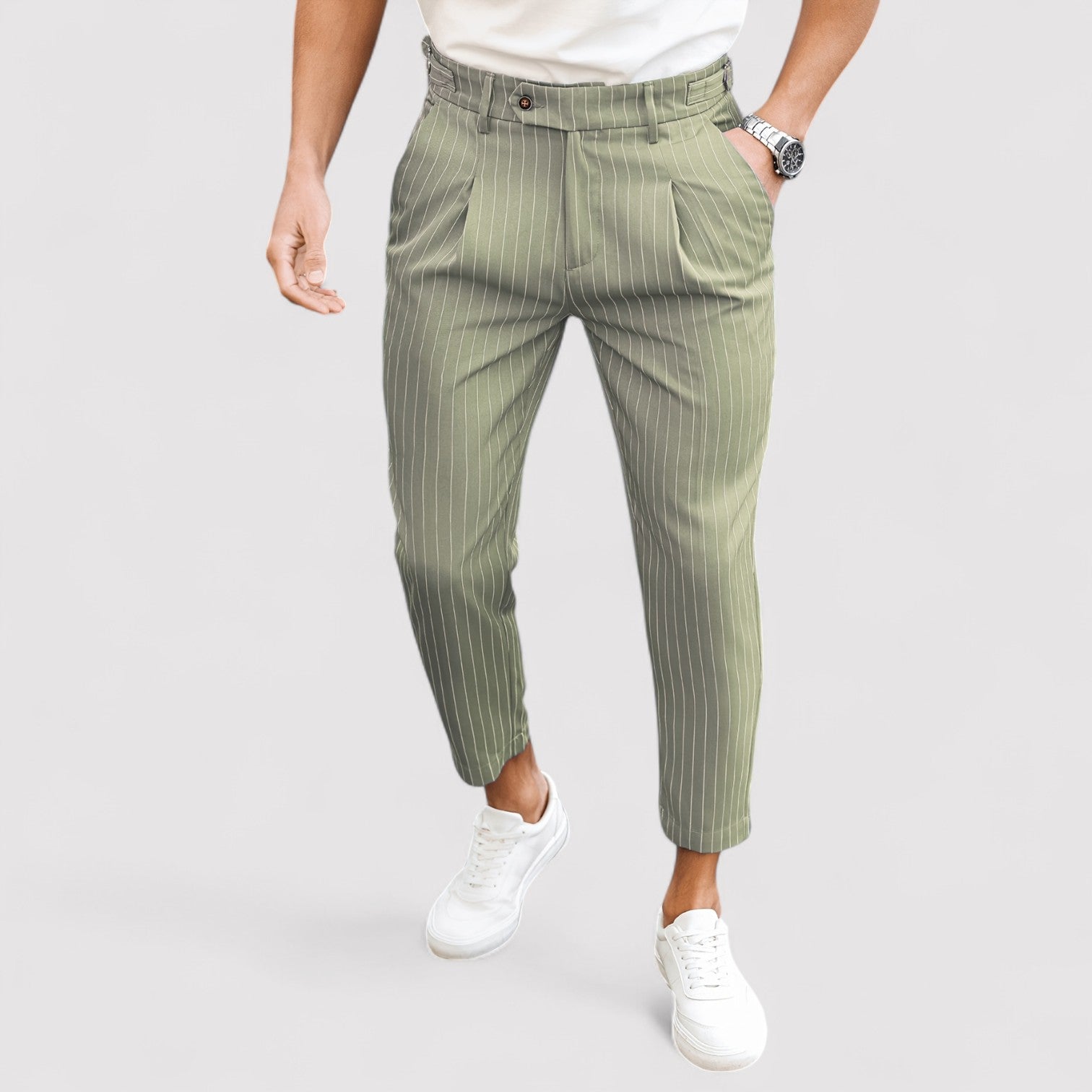 Lorenzi & Montague | The Valentino – Cropped Pinstripe Trousers