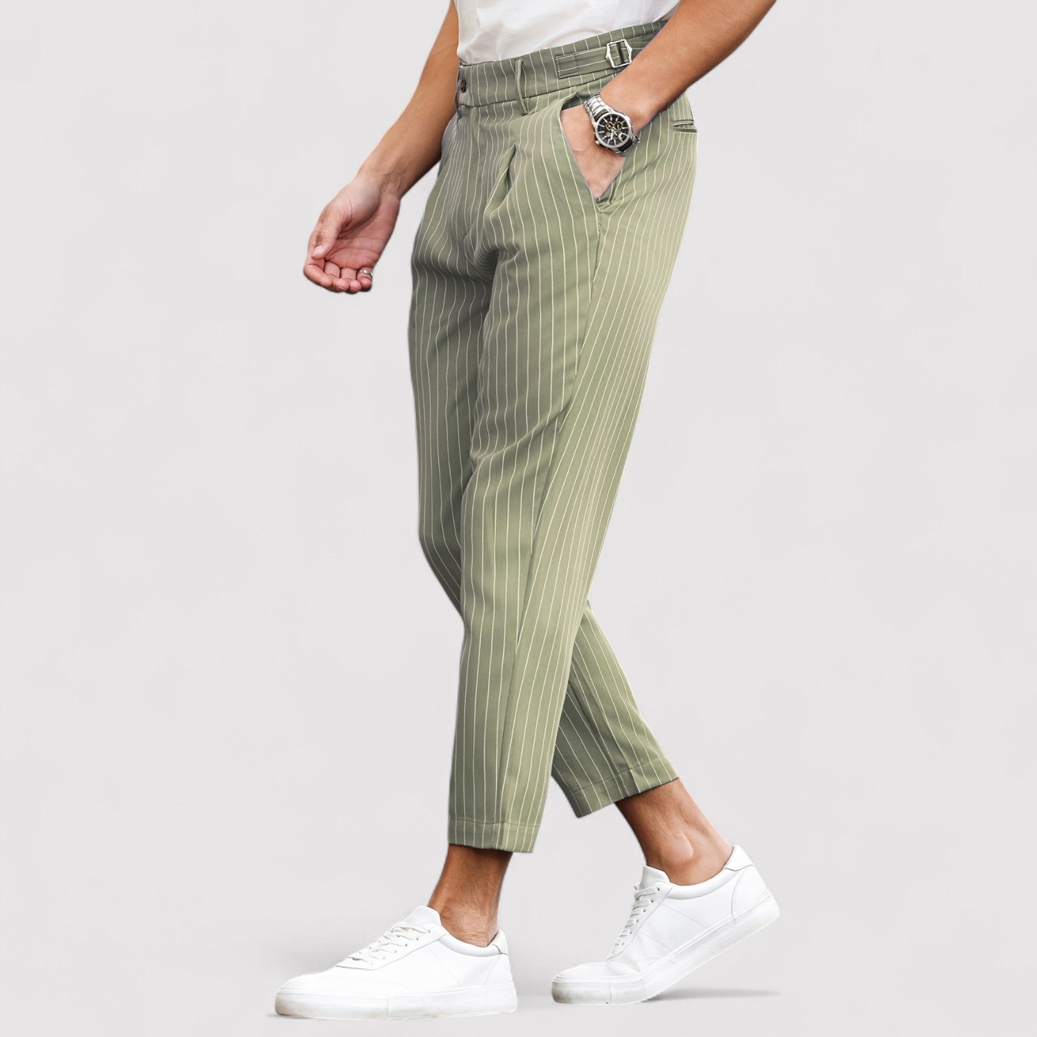 Lorenzi & Montague | The Valentino – Cropped Pinstripe Trousers
