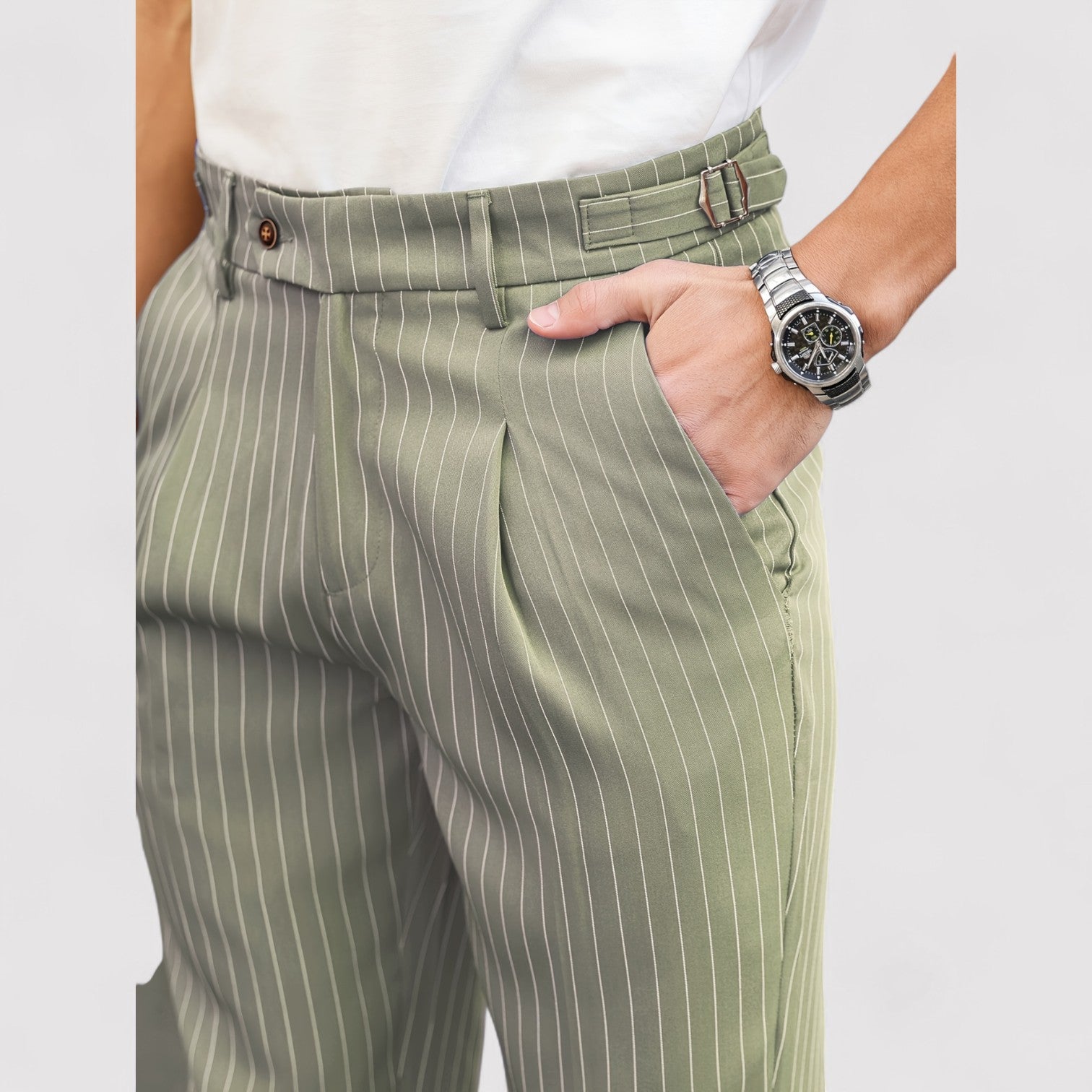 Lorenzi & Montague | The Valentino – Cropped Pinstripe Trousers