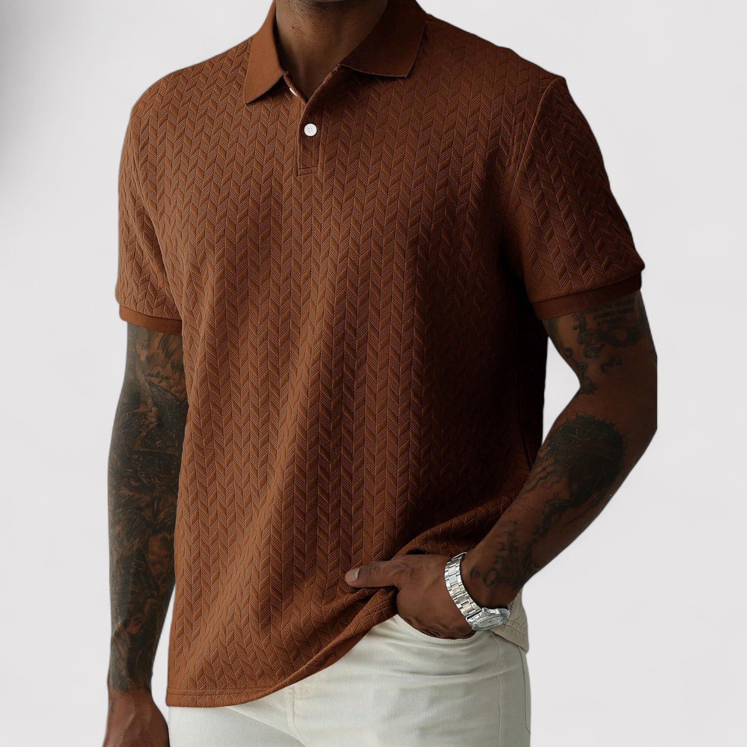 Lorenzi & Montague | The Giulietto – Men’s Textured Polo Shirt