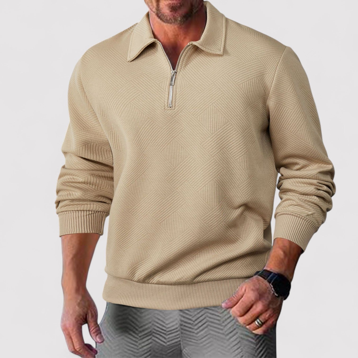 Lorenzi & Montague | The Bellagio – Jacquard Half-Zip