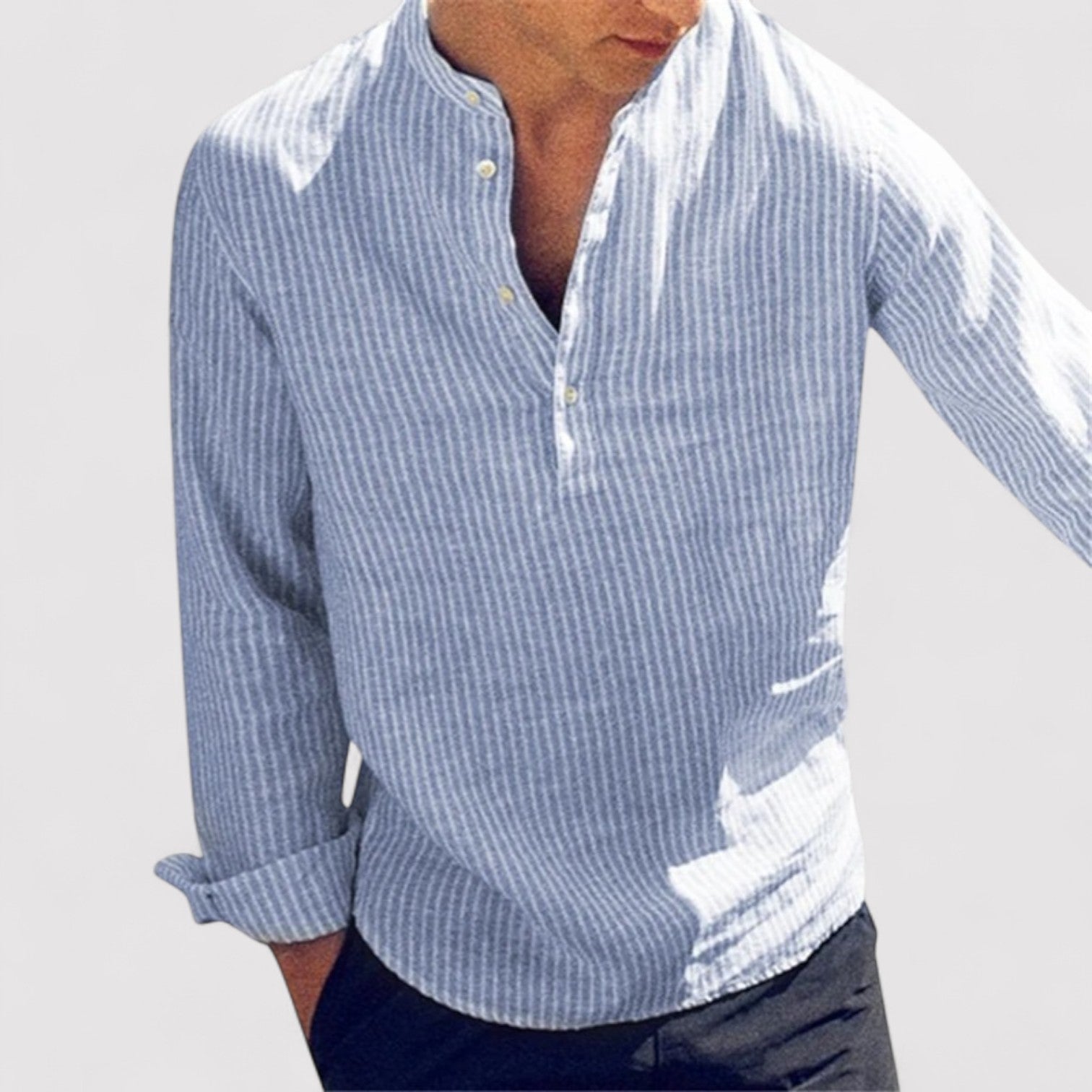 Lorenzi & Montague | The James – Linen Blend Henley Shirt