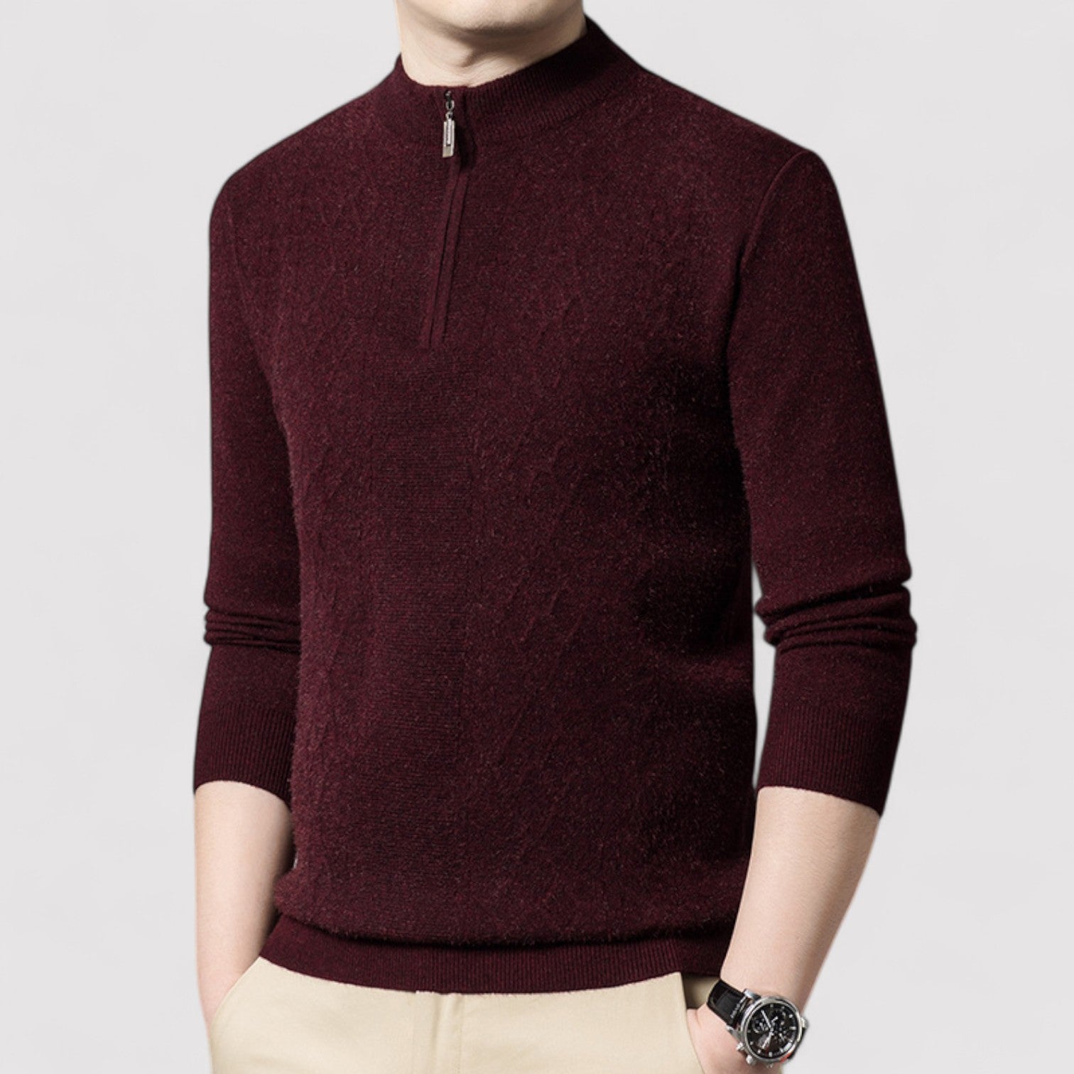 Lorenzi & Montague | The Roberto – Half-Zip Wool Sweater
