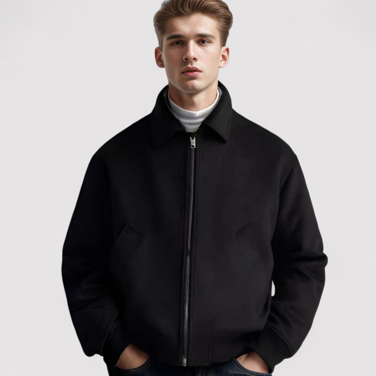 Lorenzi & Montague | The Edmondo – Woolen Polo Collar Jacket