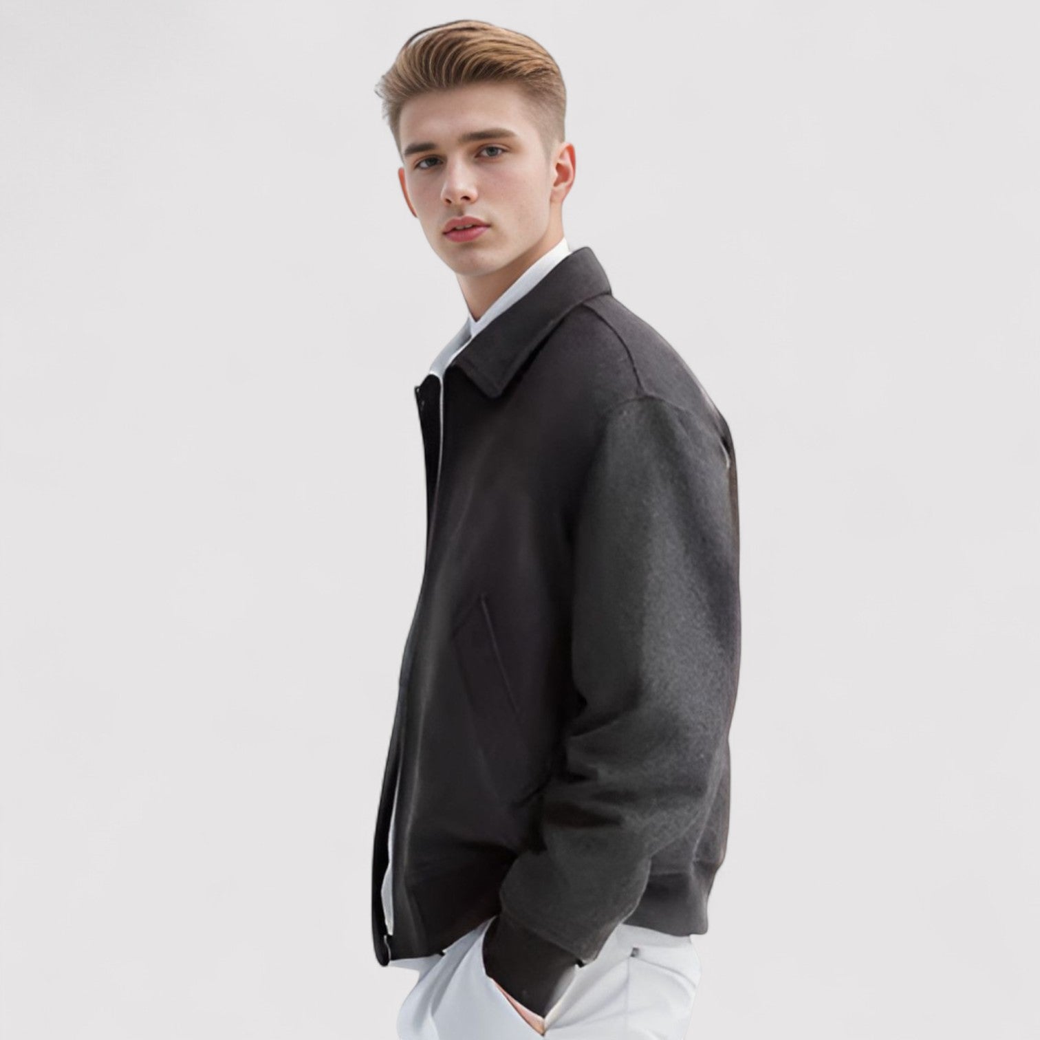 Lorenzi & Montague | The Edmondo – Woolen Polo Collar Jacket