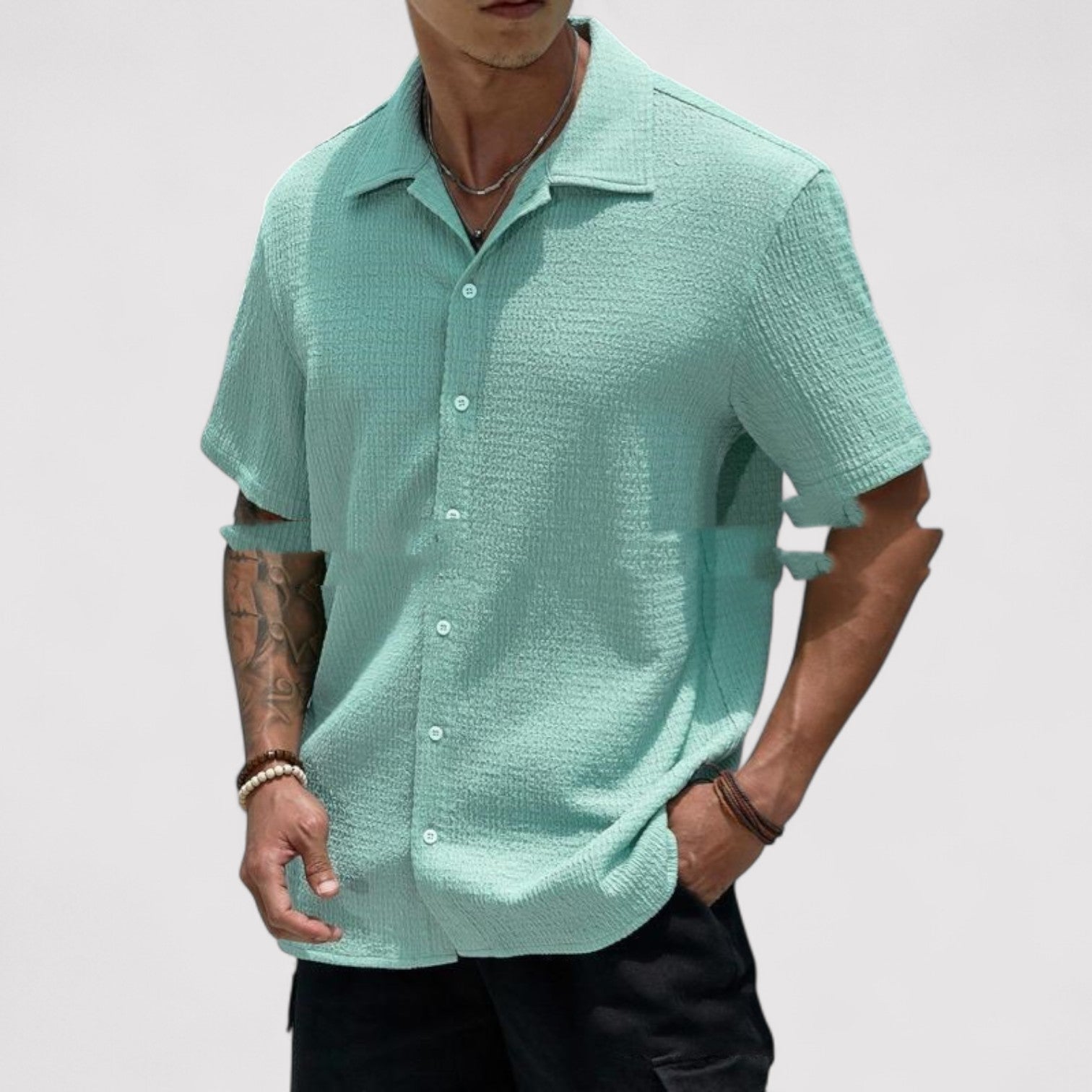 Lorenzi & Montague | The Ettore – Crinkled Button-Up Shirt