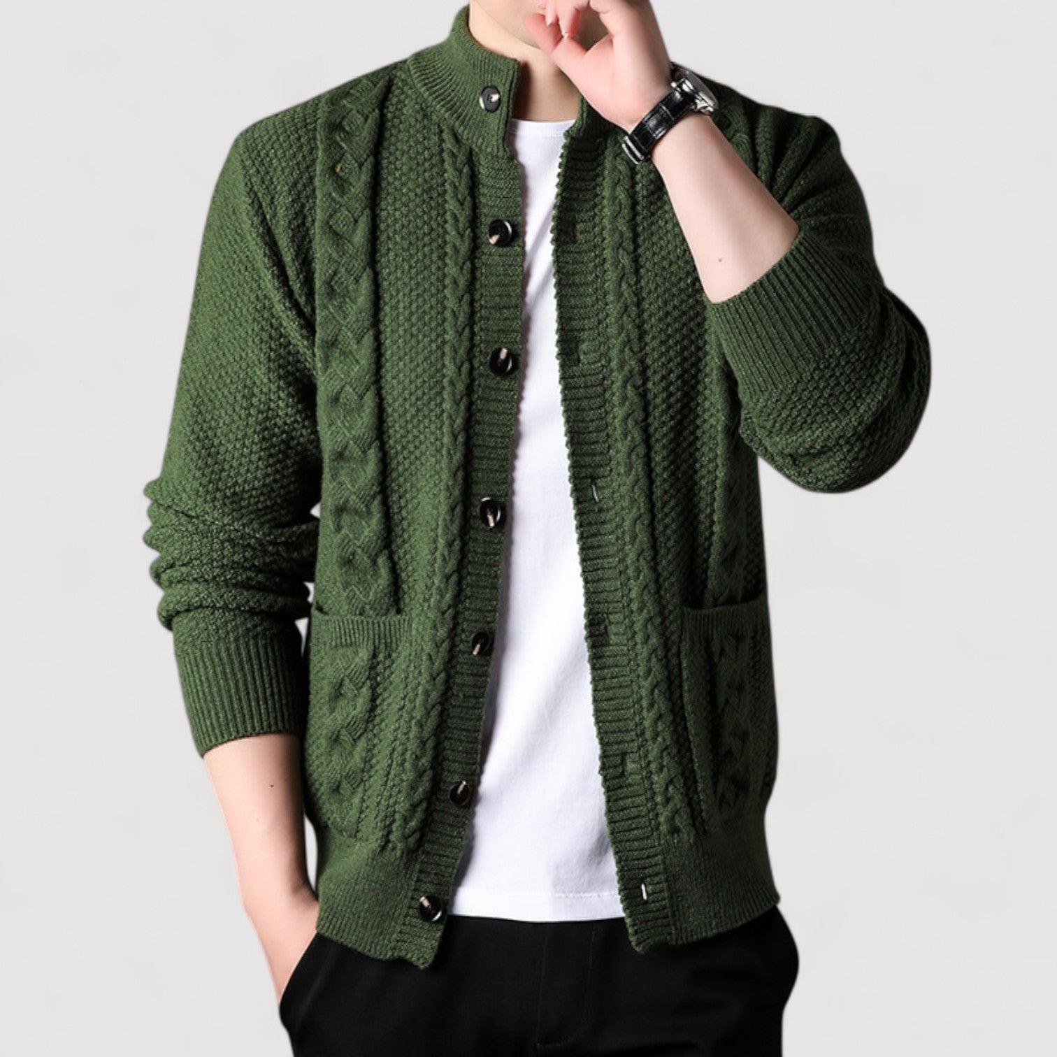 Lorenzi & Montague | The Léandre – Jacquard Knit Cardigan
