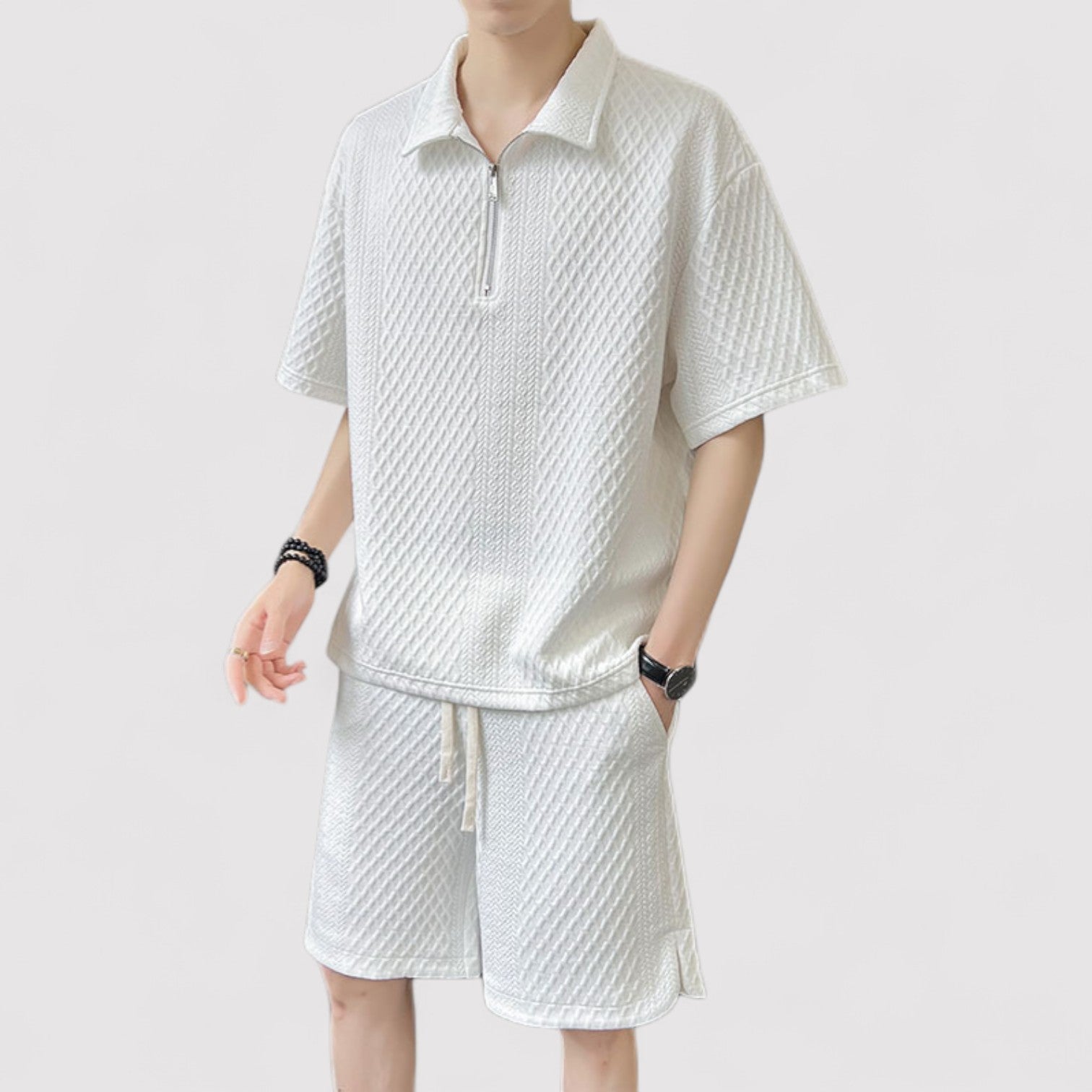 Lorenzi & Montague | The Calvino – Textured Polo Short Set