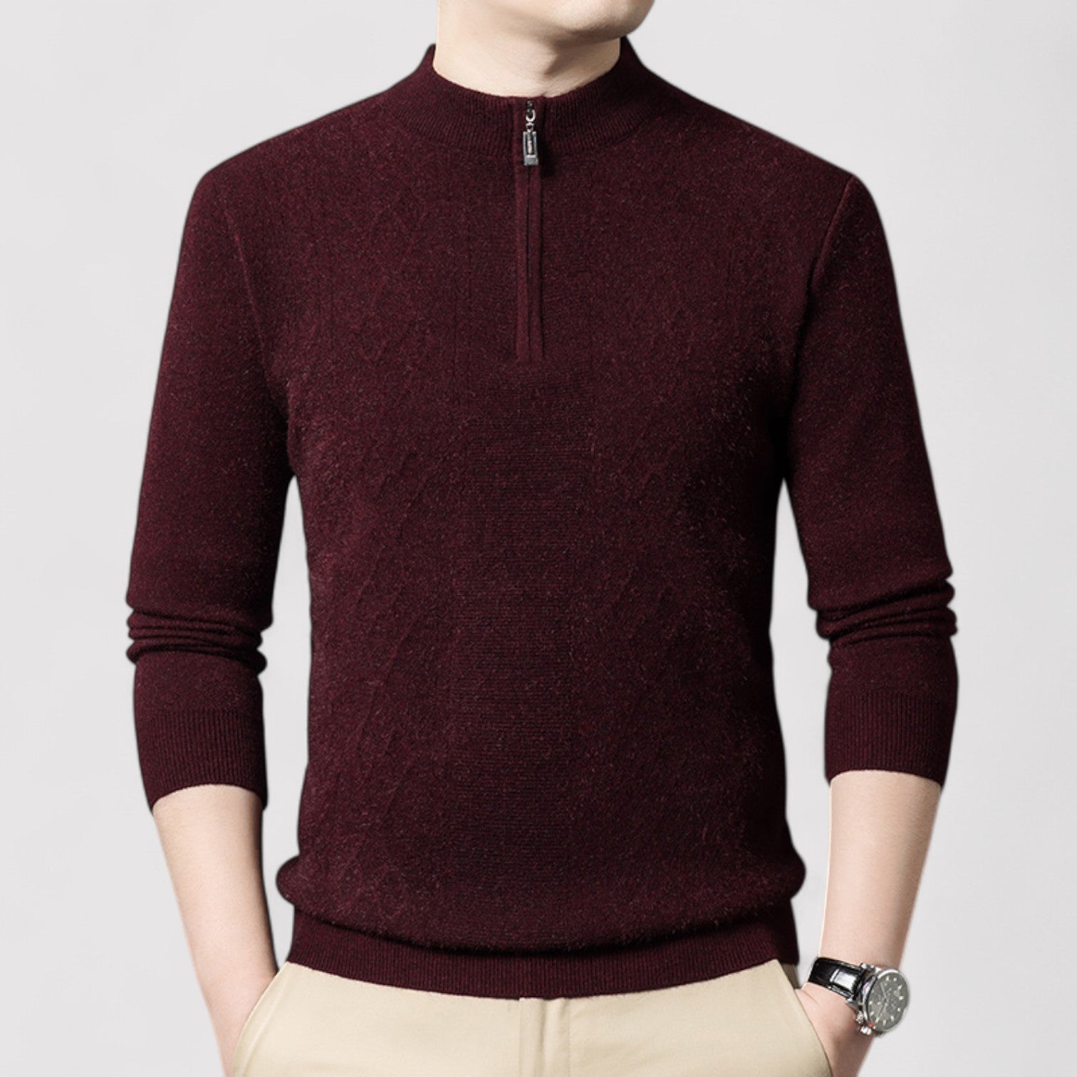 Lorenzi & Montague | The Roberto – Half-Zip Wool Sweater