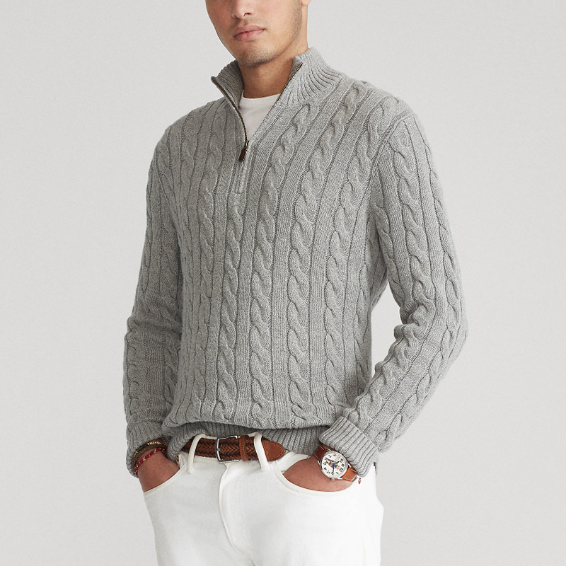 Lorenzi & Montague | The Bellamy – Cable Knit Zip Sweater
