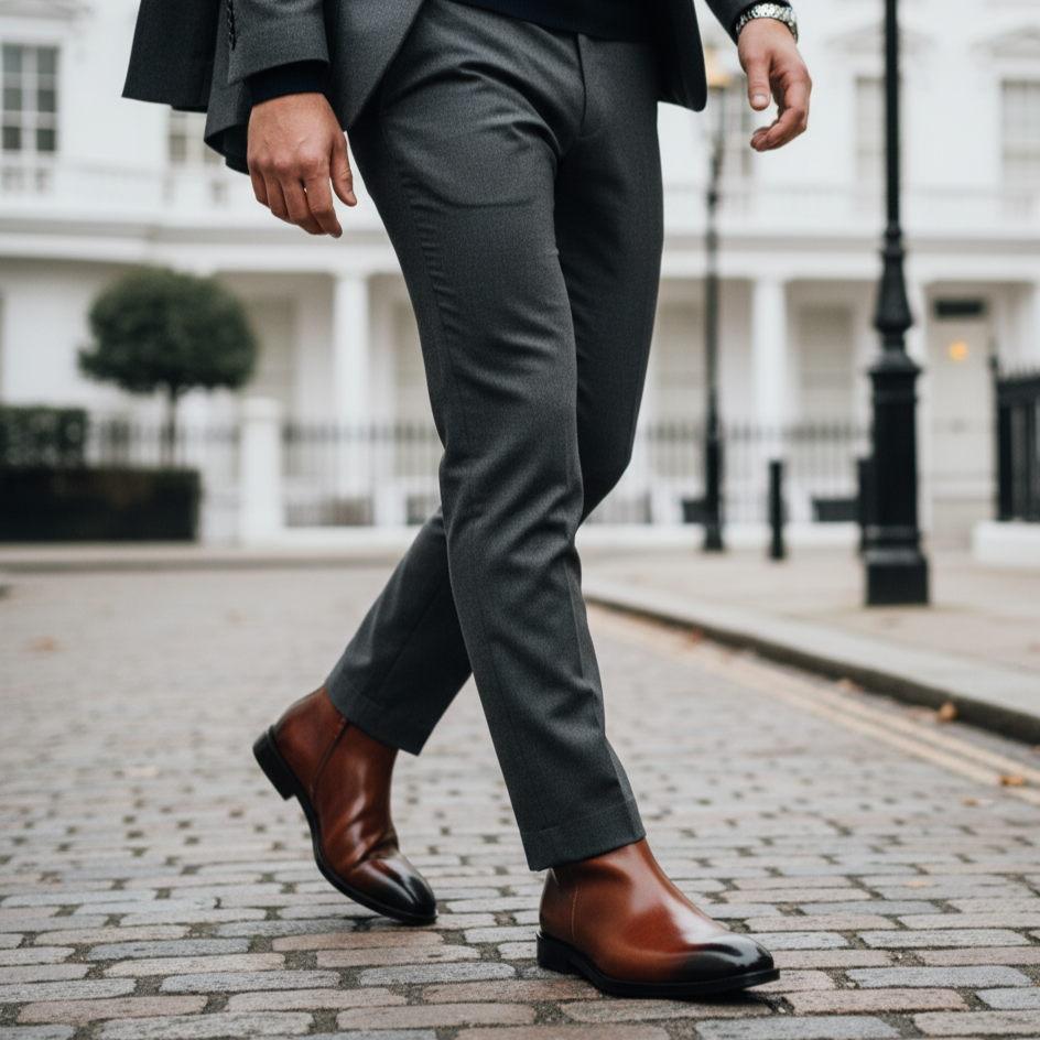 Lorenzi & Montague | The Alaric – Leather Zip Chelsea Boots