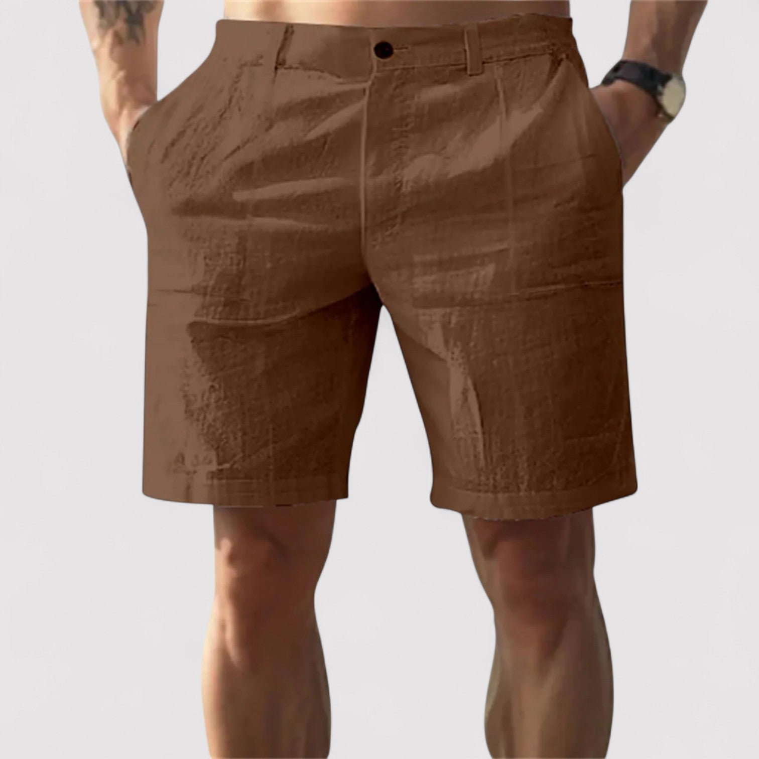 Lorenzi & Montague | The Maurizio – Wide-Leg Linen Shorts