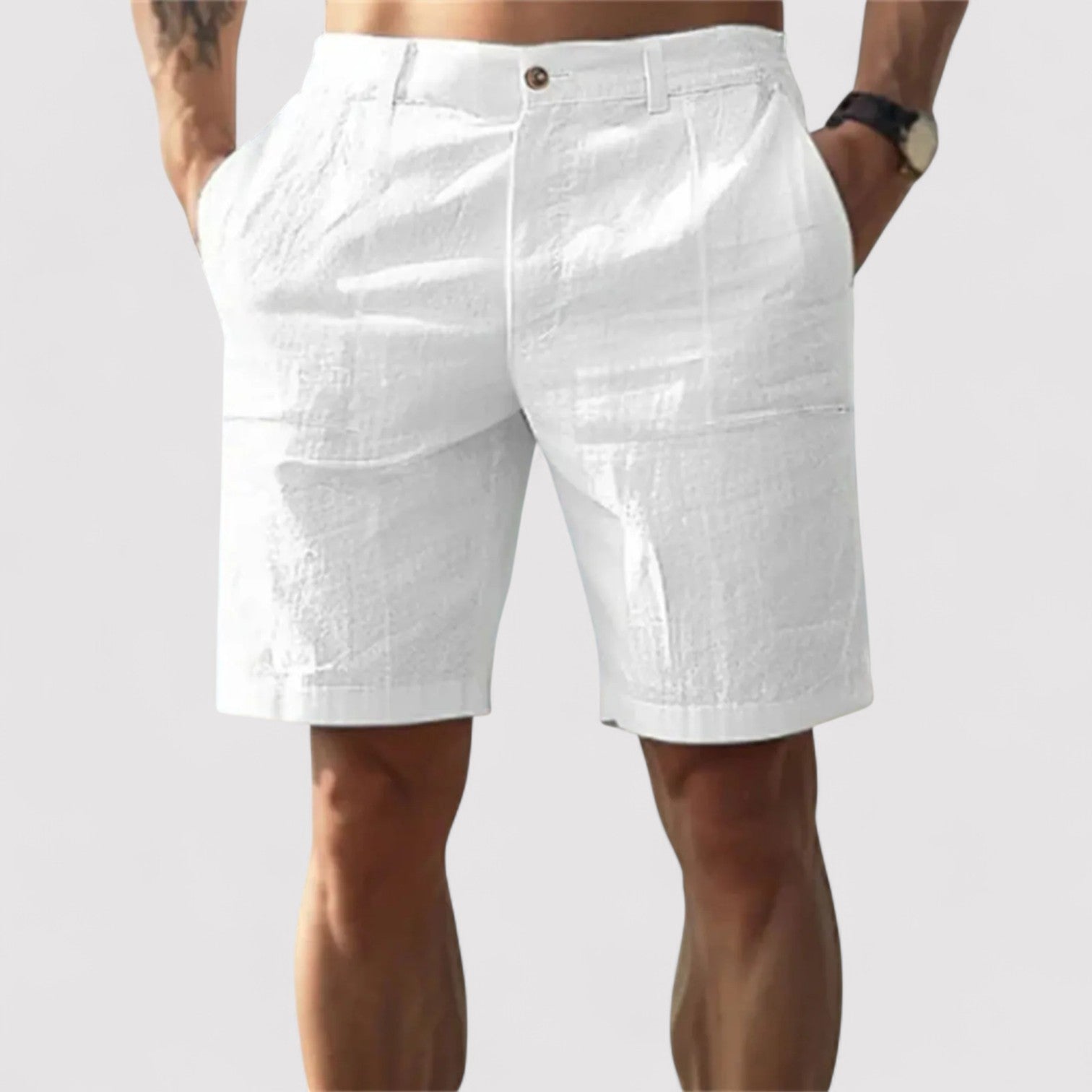 Lorenzi & Montague | The Maurizio – Wide-Leg Linen Shorts