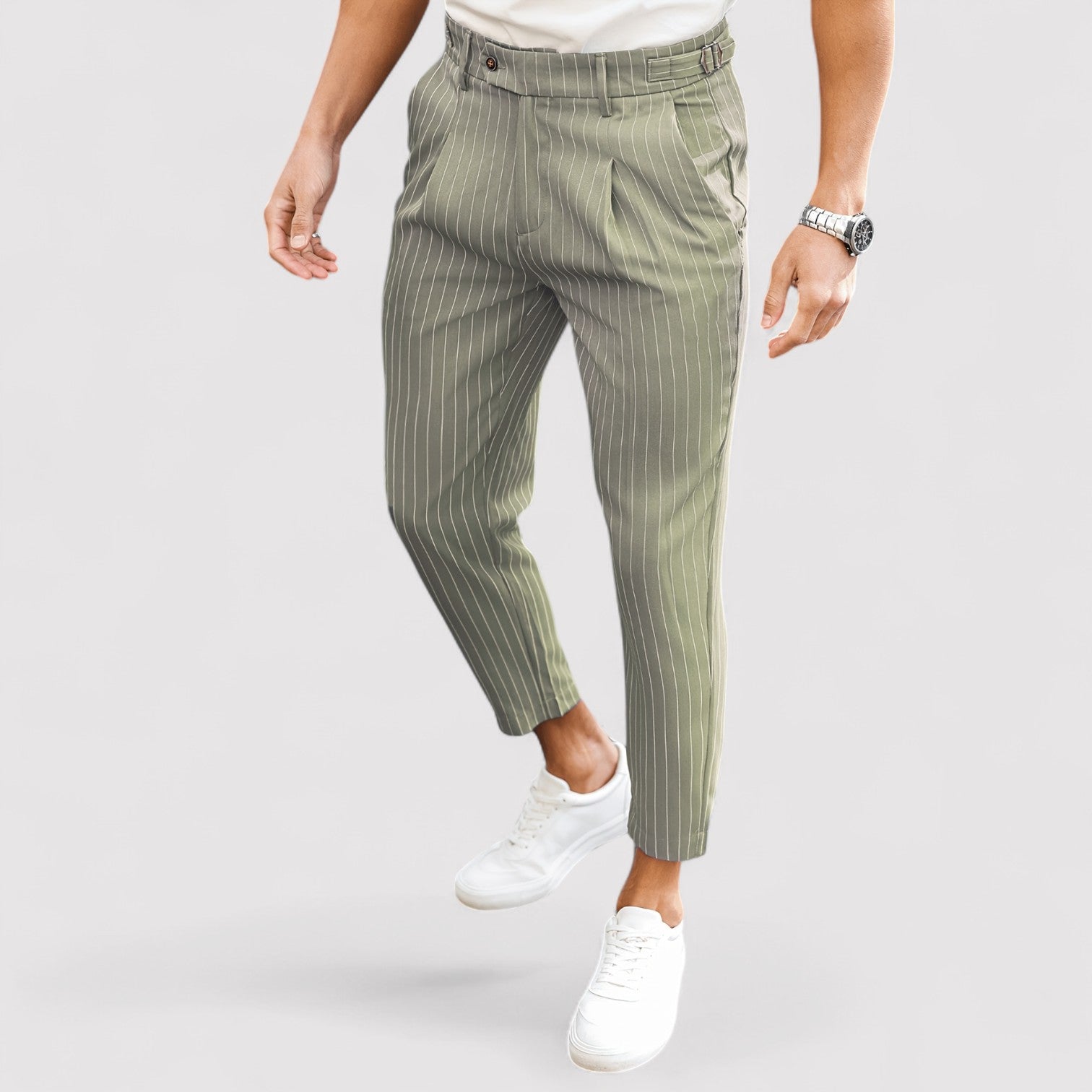 Lorenzi & Montague | The Valentino – Cropped Pinstripe Trousers